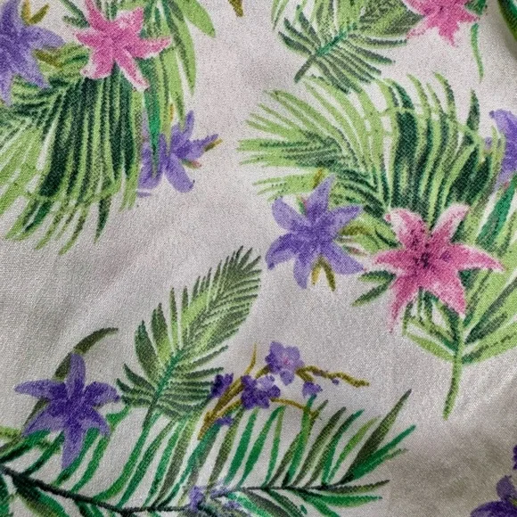 Cynthia Rowley Floral Palm Tropical Pajama Set – Top & Pants Size L - Picture 9 of 17